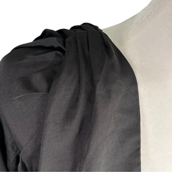 Banana Republic Women Cropped Wrap Balloon Sleeve Blouse Size 16 Black NWT - Picture 4 of 7